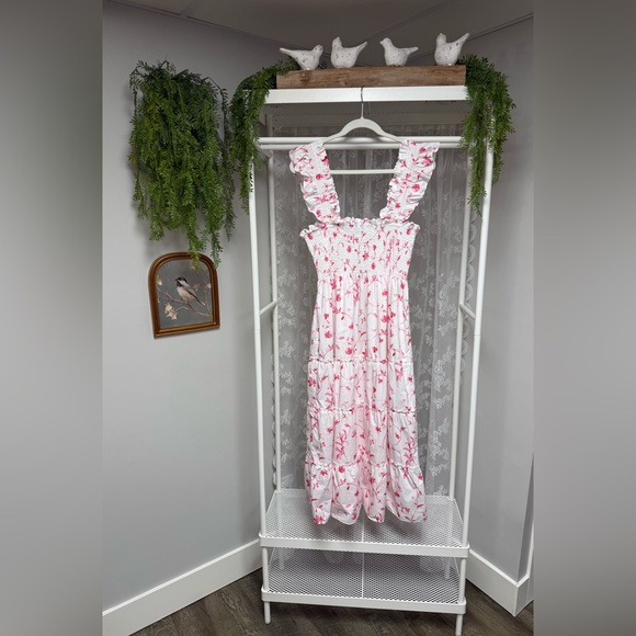 Hill House Dresses & Skirts - Hill House Home Midi Ellie Nap Dress Rose Botanical
Floral White Pink Size Large